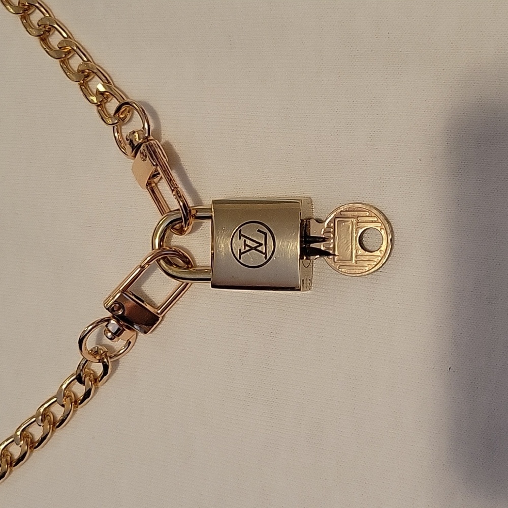 Louis Vuitton Gold Key and Card Holder with Signature Lock
